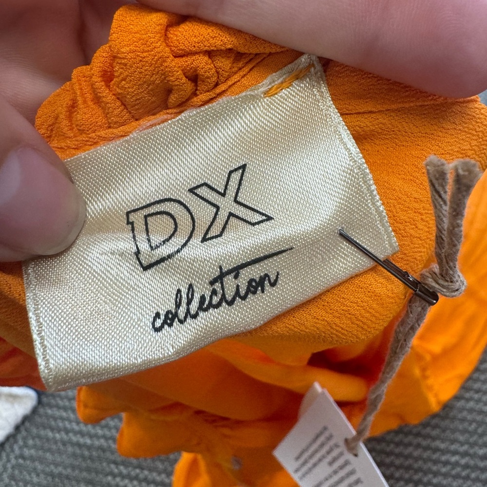 NWT DX Collection Albicocca Long Sleeve Orange Maxi Dress, size L - Picture 6 of 11